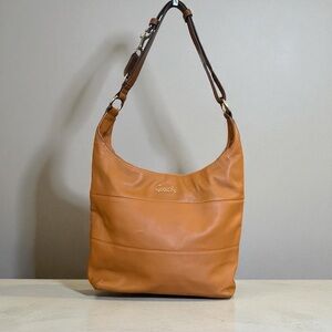 Vintage Coach Cognac Leather Pieced Large Hobo Duffel